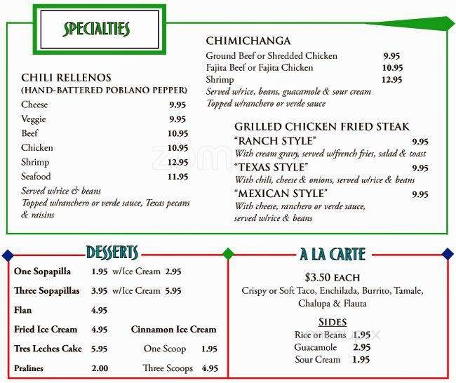 Casa Cha Cha - Richardson, TX menu_pic