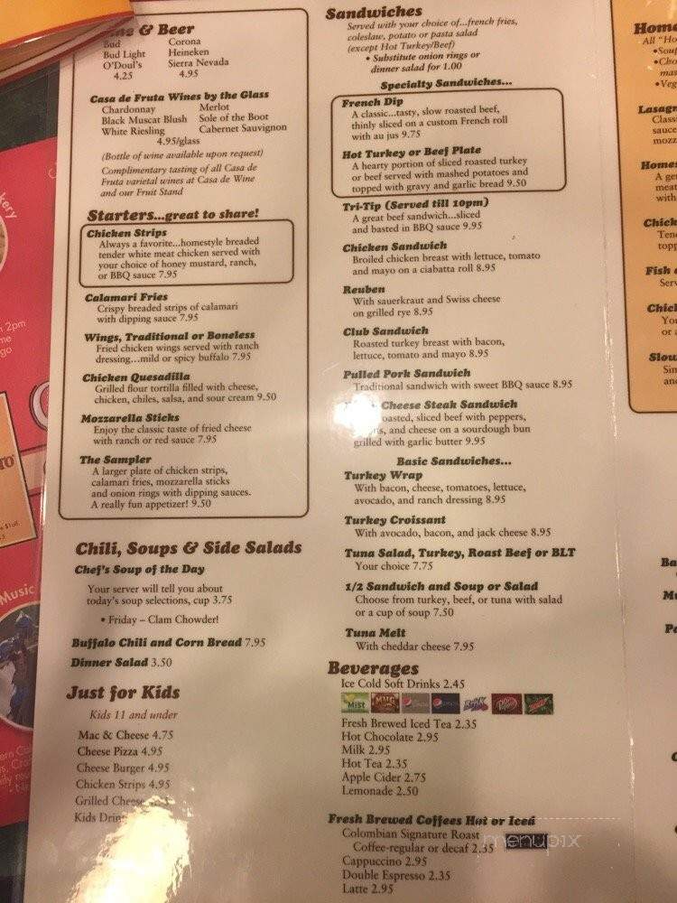 Casa De Restaurant - Hollister, CA menu_pic