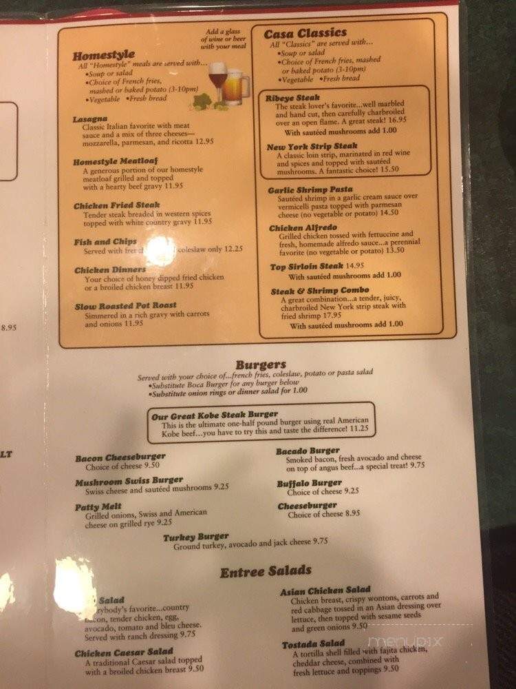 Casa De Restaurant - Hollister, CA menu_pic