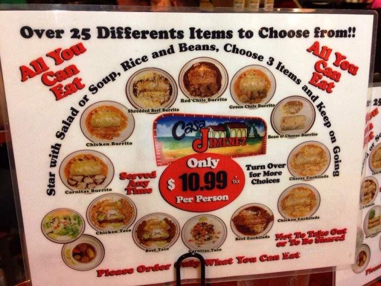 Casa Jimenez - Monrovia, CA menu_pic