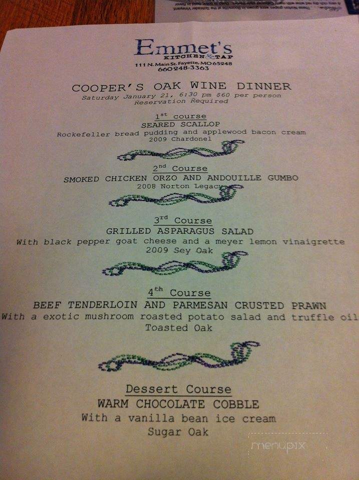 Cooper's Oak Winery - Boonville, MO menu_pic