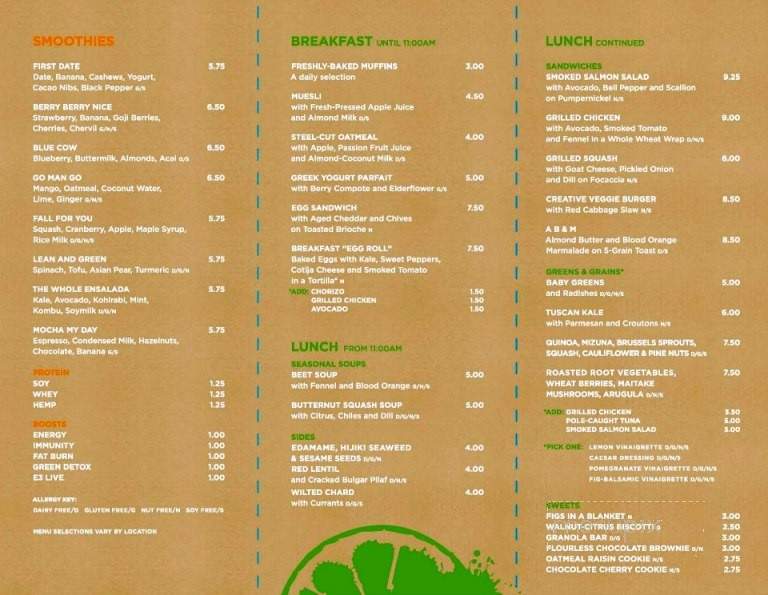 Creative Juice - New York, NY menu_pic