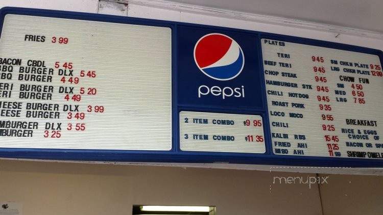 Cupie's Drive-In - Kahului, HI menu_pic