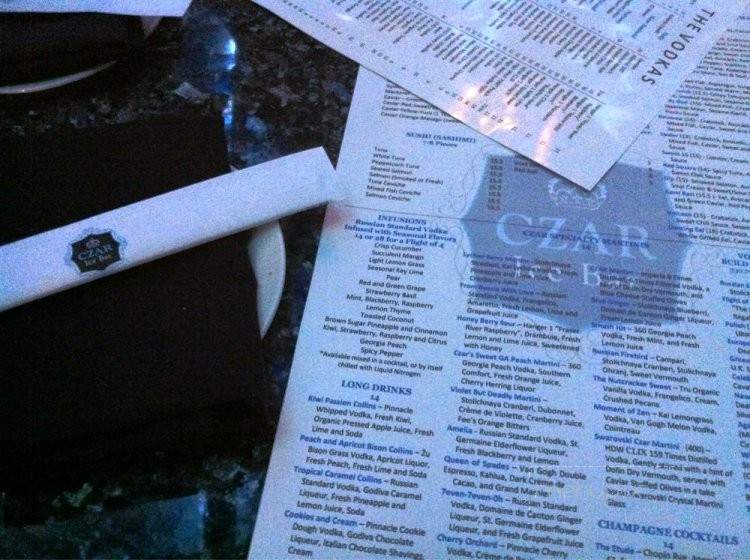 Czar Ice Bar - Atlanta, GA menu_pic