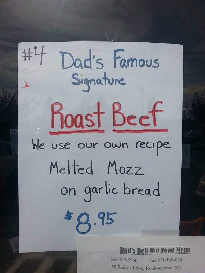 Dad's Deli - Ronkonkoma, NY menu_pic