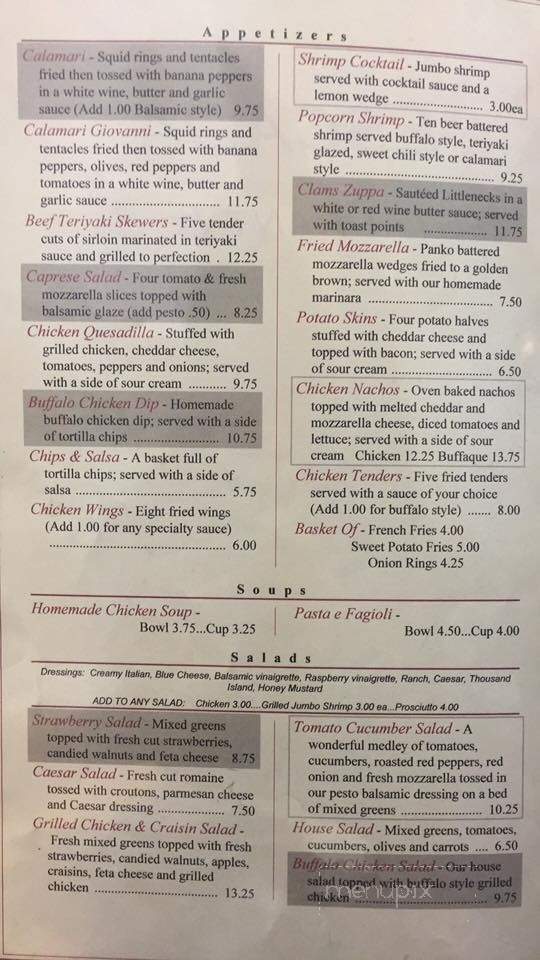 Escada Restaurant and Bar - Johnston, RI menu_pic
