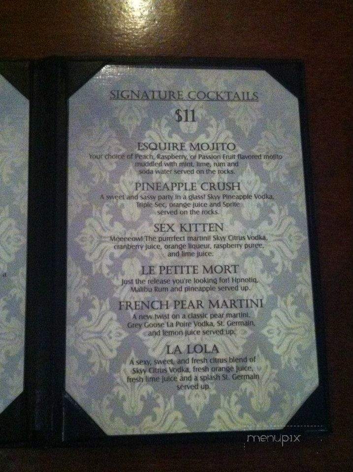 Esquire Bar & Lounge - Pasadena, CA menu_pic