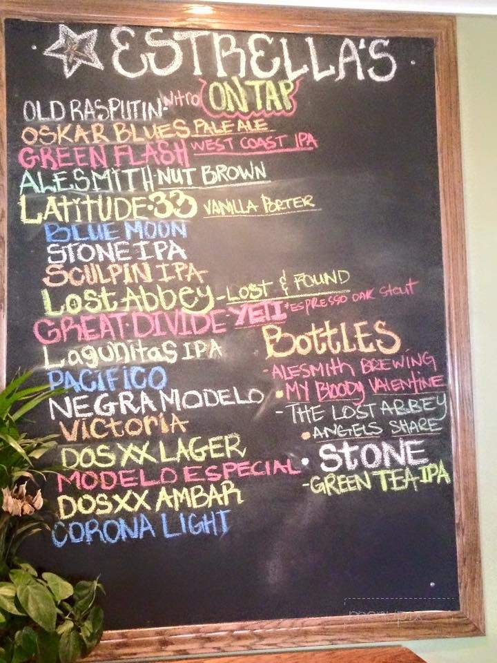 Estrella's - Fallbrook, CA menu_pic