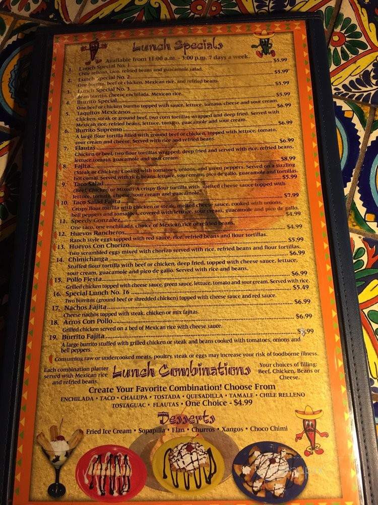 Fiesta Mexicana - Chattanooga, TN menu_pic