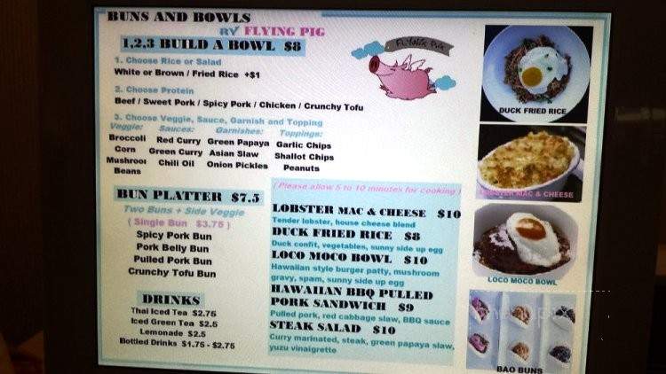 Flying Pig - Los Angeles, CA menu_pic