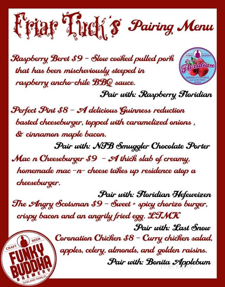 Friar Tuck's - Fort Lauderdale, FL menu_pic
