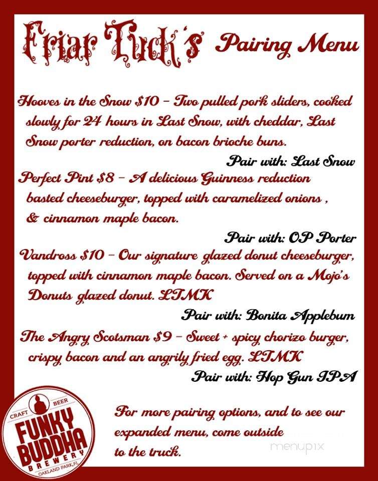Friar Tuck's - Fort Lauderdale, FL menu_pic