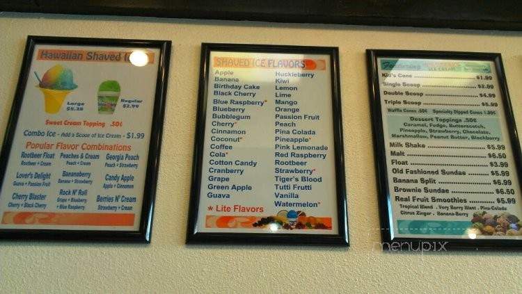 Frozen In Time Treats - Sacramento, CA menu_pic