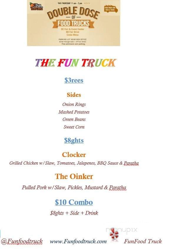 Fun Food Truck - Orange, CA menu_pic
