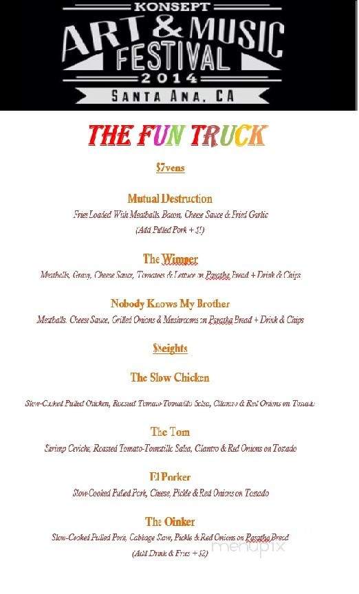 Fun Food Truck - Orange, CA menu_pic