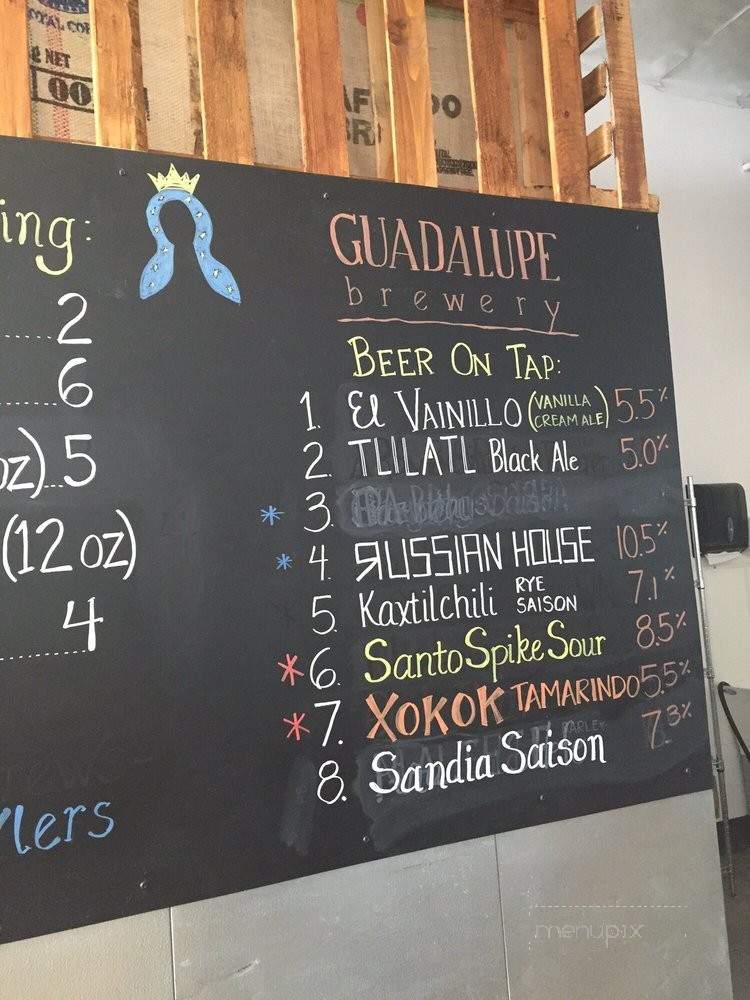 Guadalupe Brewery - Carlsbad, CA menu_pic
