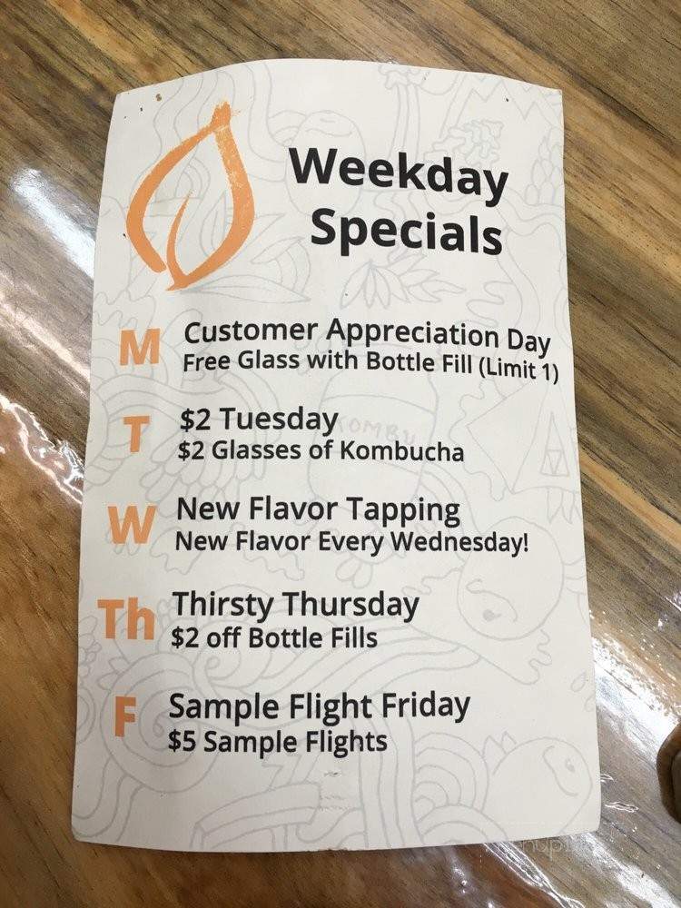 Happy Leaf Kombucha - Denver, CO menu_pic