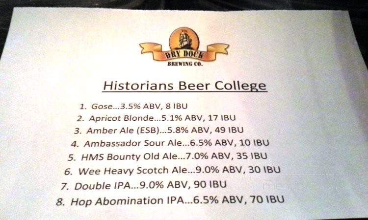 Historians Ale House - Denver, CO menu_pic