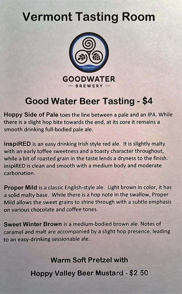 Vermont Tasting Room - Pownal, VT menu_pic