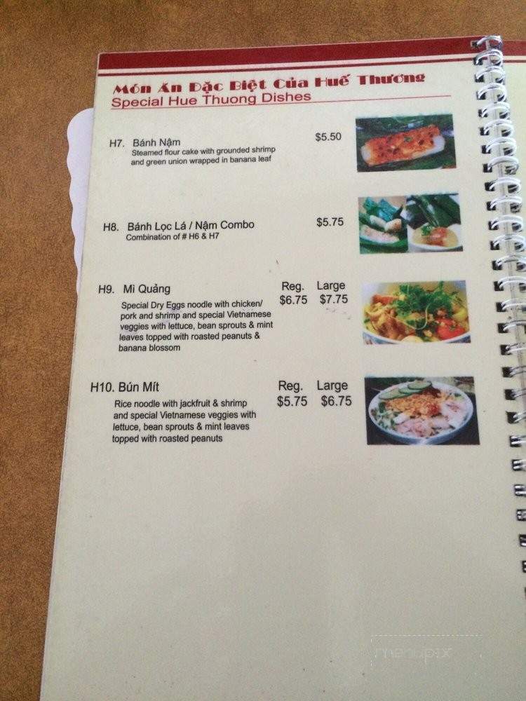 Hue Thuong - Garden Grove, CA menu_pic