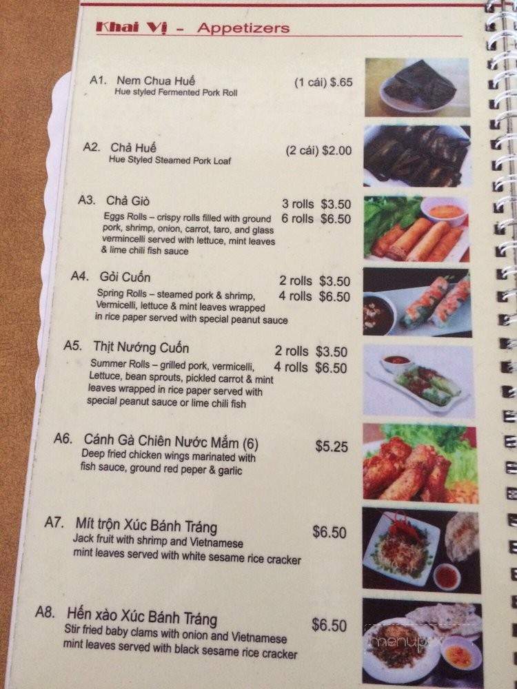 Hue Thuong - Garden Grove, CA menu_pic