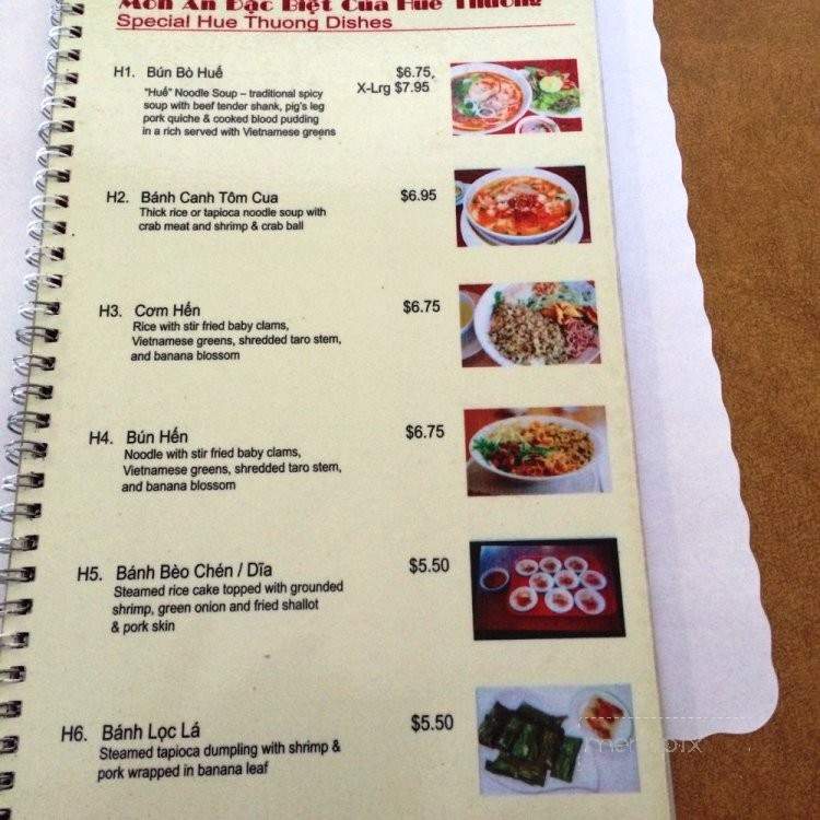 Hue Thuong - Garden Grove, CA menu_pic