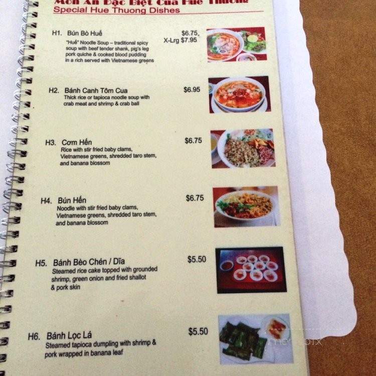 Hue Thuong - Garden Grove, CA menu_pic