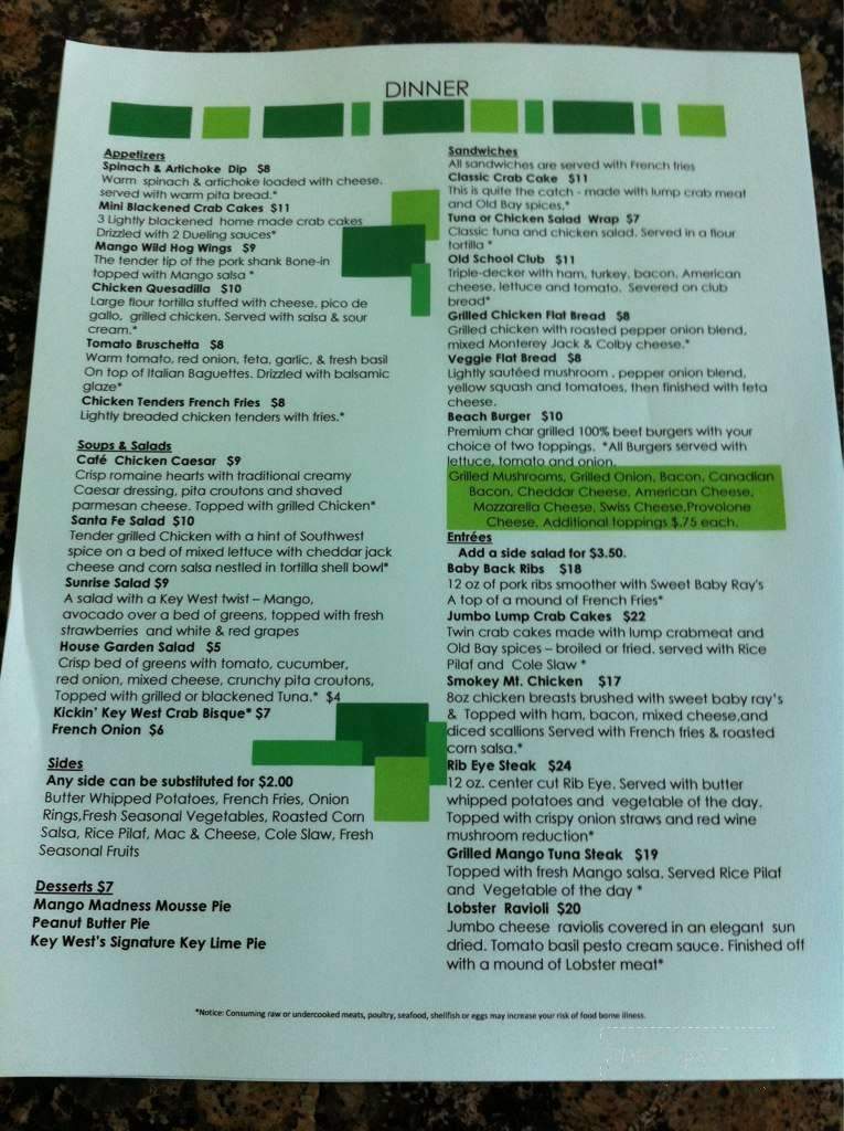Sip Sip Oceanside Restaurant - Virginia Beach, VA menu_pic