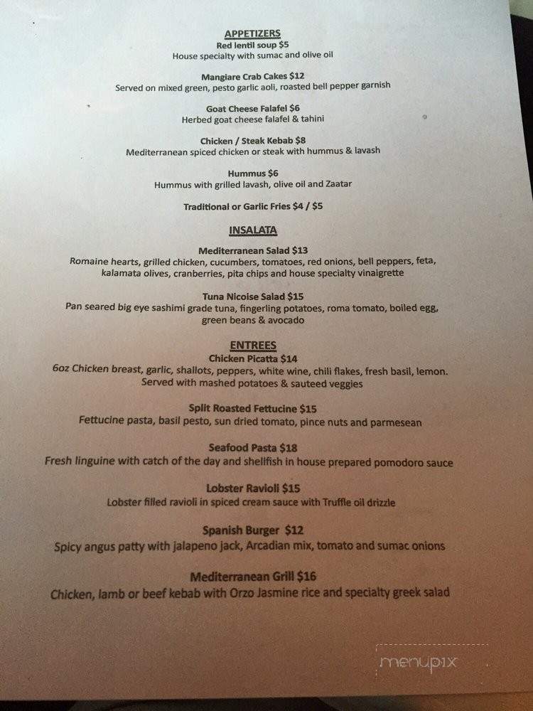 Mangiare - San Francisco, CA menu_pic