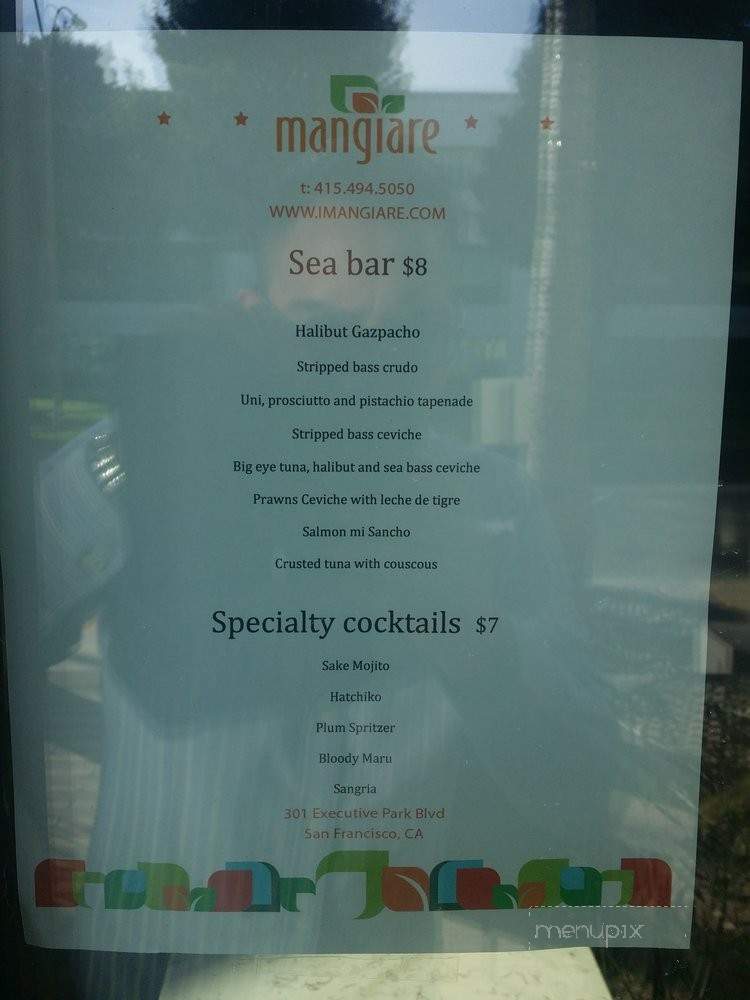 Mangiare - San Francisco, CA menu_pic