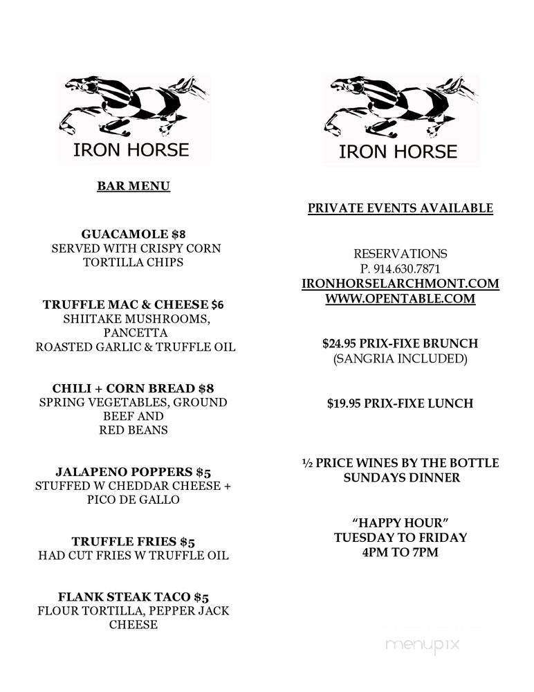 Iron Horse Larchmont - Larchmont, NY menu_pic