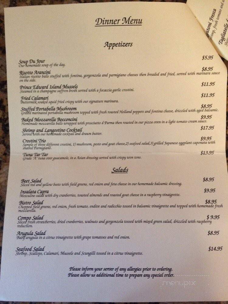 Irvington Bistro & Pizza - Irvington, NY menu_pic