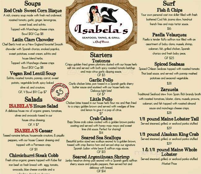 Isabela's - Las Vegas, NV menu_pic