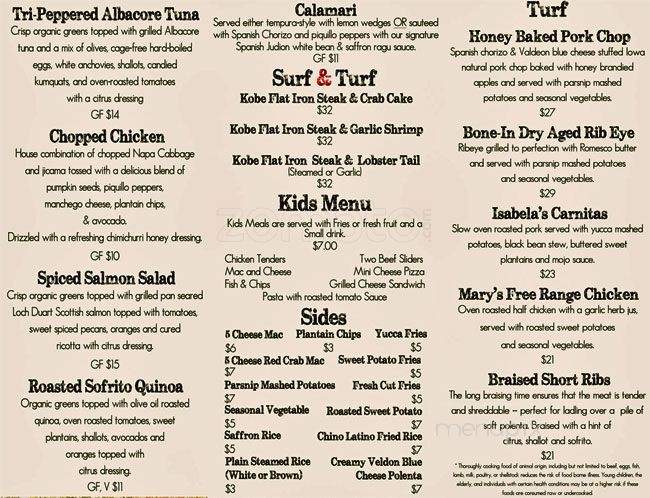 Isabela's - Las Vegas, NV menu_pic