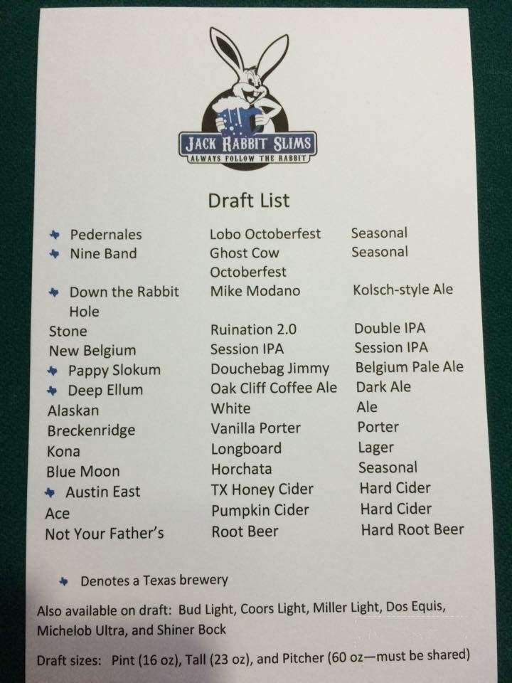 Jack Rabbit Slims - Abilene, TX menu_pic