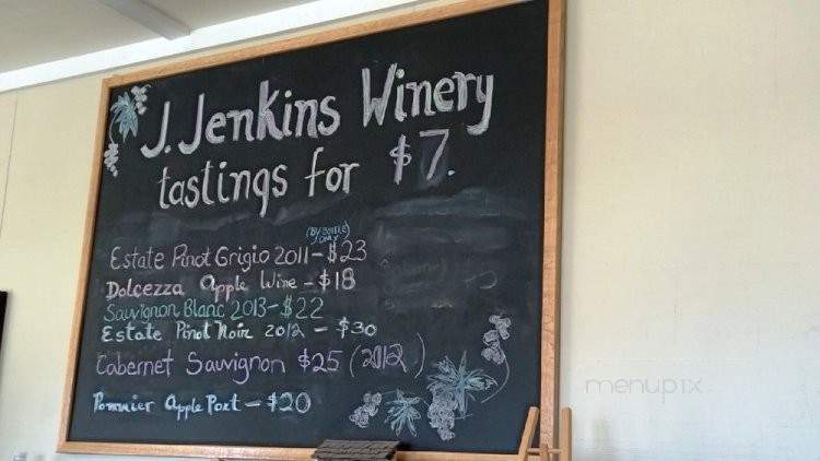 J Jenkins Winery - Julian, CA menu_pic