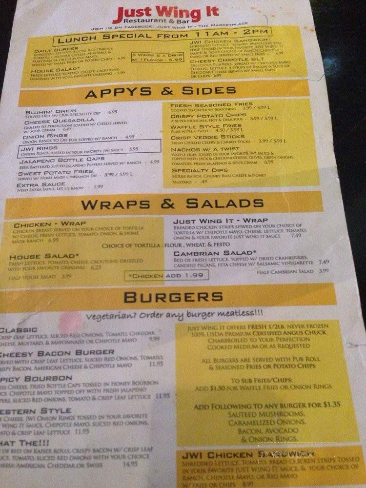 Just Wing It - Bakersfield, CA menu_pic