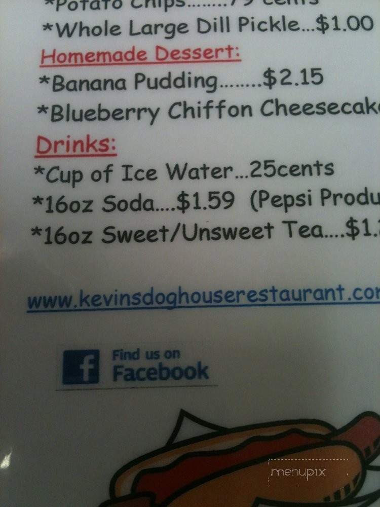 Kevins Dog House - Virginia Beach, VA menu_pic