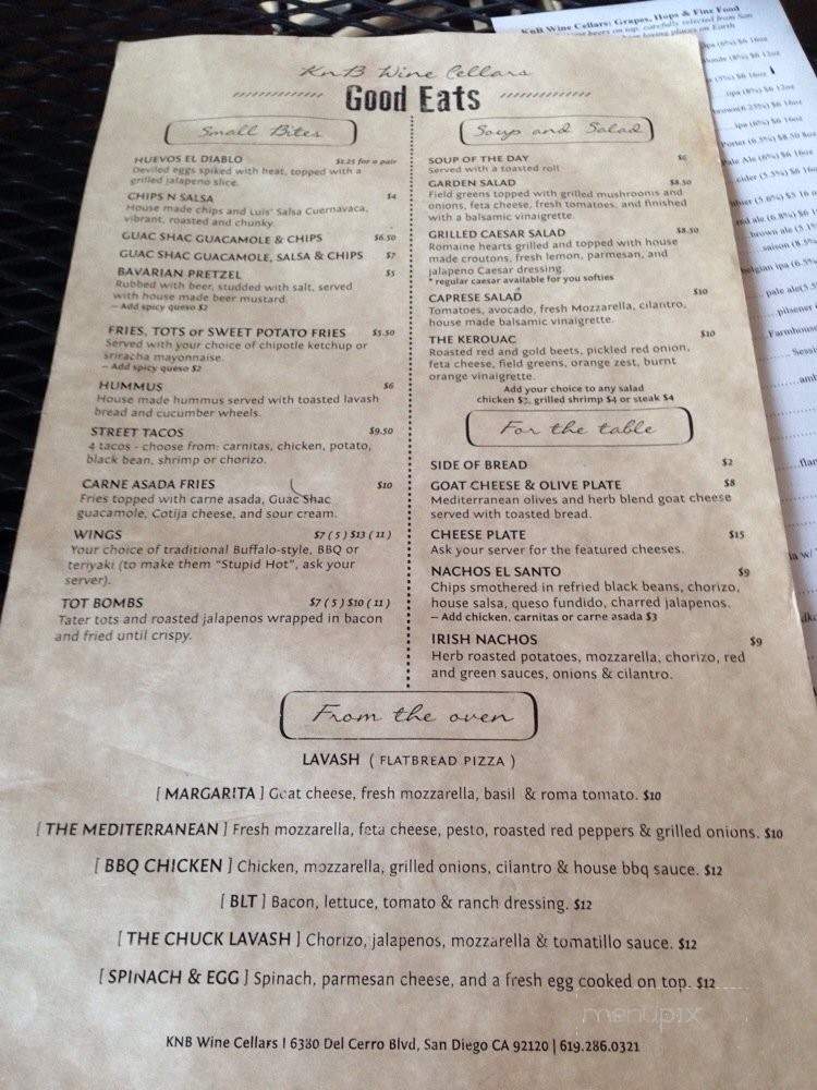 KNB Wine Cellars - San Diego, CA menu_pic