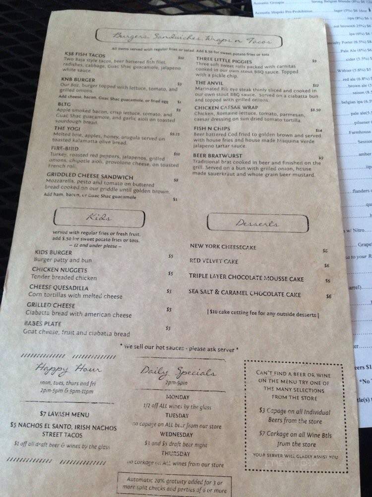 KNB Wine Cellars - San Diego, CA menu_pic