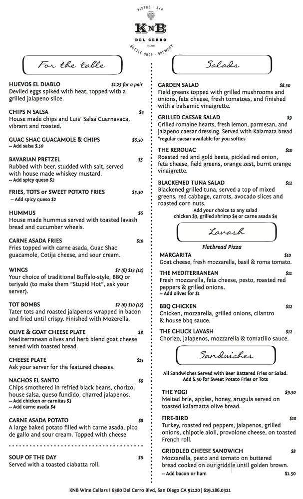 KNB Wine Cellars - San Diego, CA menu_pic