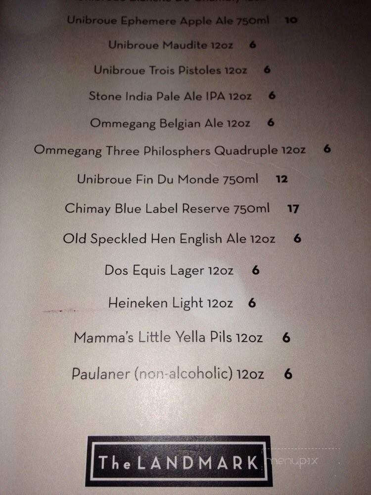 Landmark Wine Bar - Los Angeles, CA menu_pic