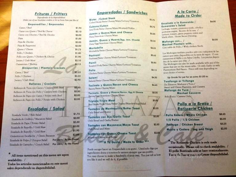 La Terraza Bakery - Largo, FL menu_pic