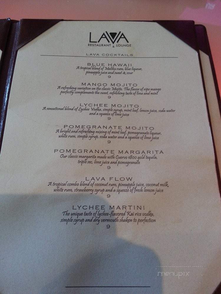 Lava Lounge - San Francisco, CA menu_pic