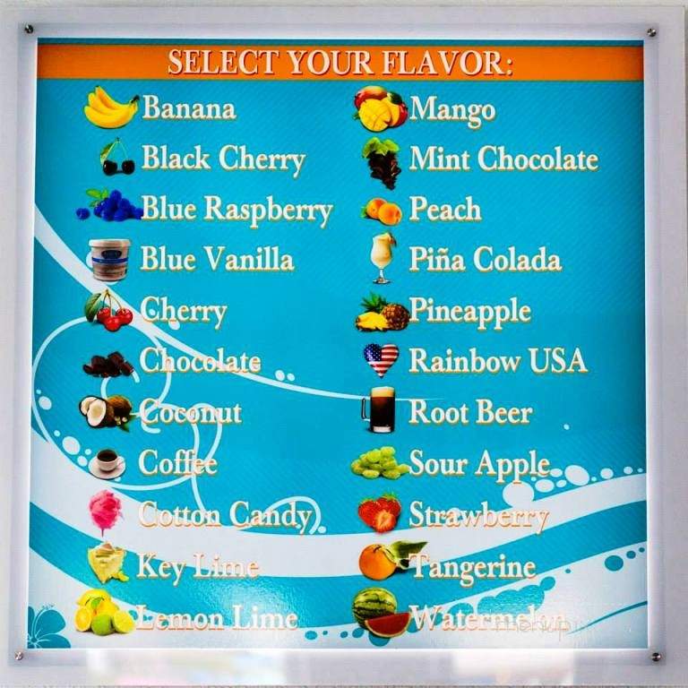 Magic City Slush - Fort Myers Beach, FL menu_pic