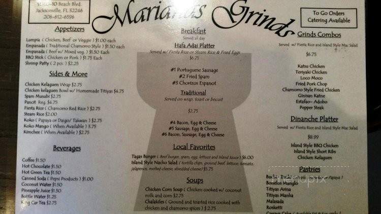 Marianas Grinds - Jacksonville, FL menu_pic