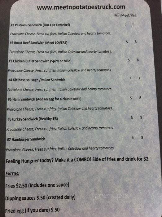 Meet N' Potatoes Truck - Los Angeles, CA menu_pic