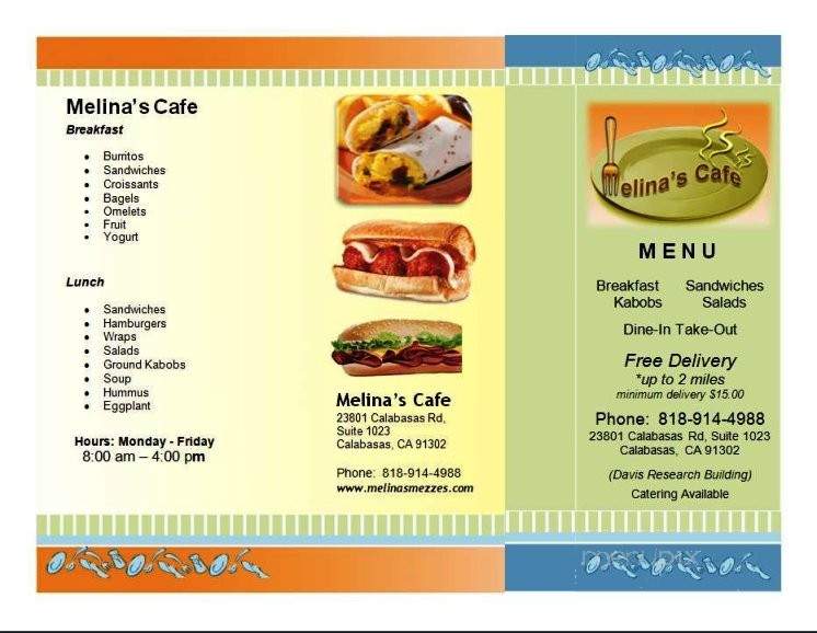 Melina's Mezzes - Calabasas, CA menu_pic