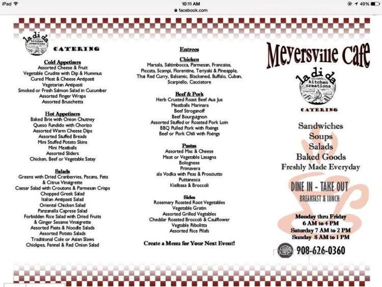 Meyersville Cafe - Gillette, NJ menu_pic