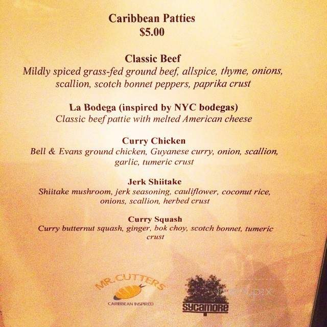 Mr Cutters - Brooklyn, NY menu_pic